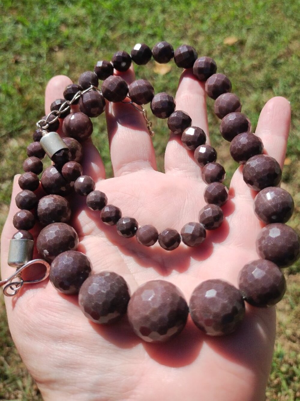 Jay King DTR mine finds brecciated jasper necklace 24-28 inches 925 Sterling Sil